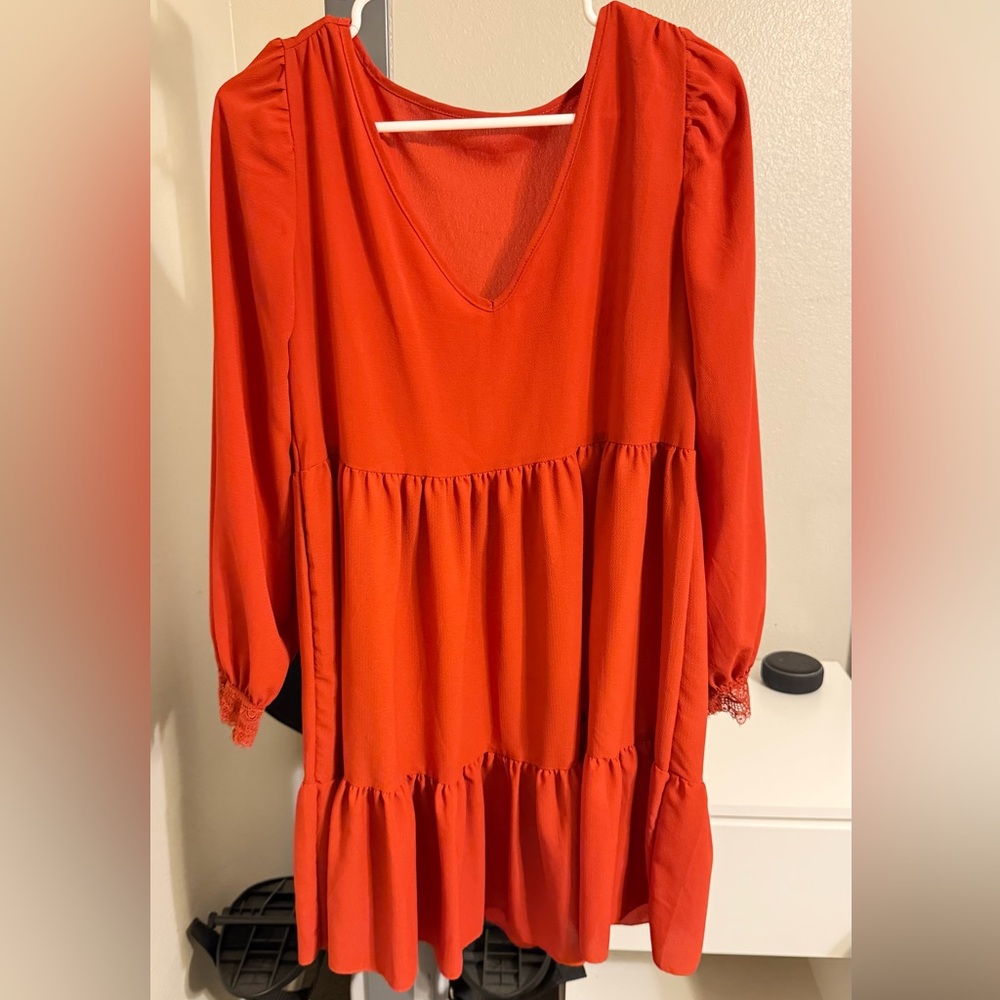 SHEIN Bold Burnt Orange Dress